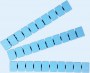 Markeringsset van 10 strips ZB6 rijgklem blauw